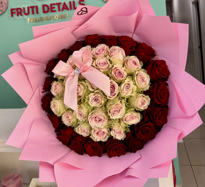 Mix Roses Bouquet for Happy Anniversary