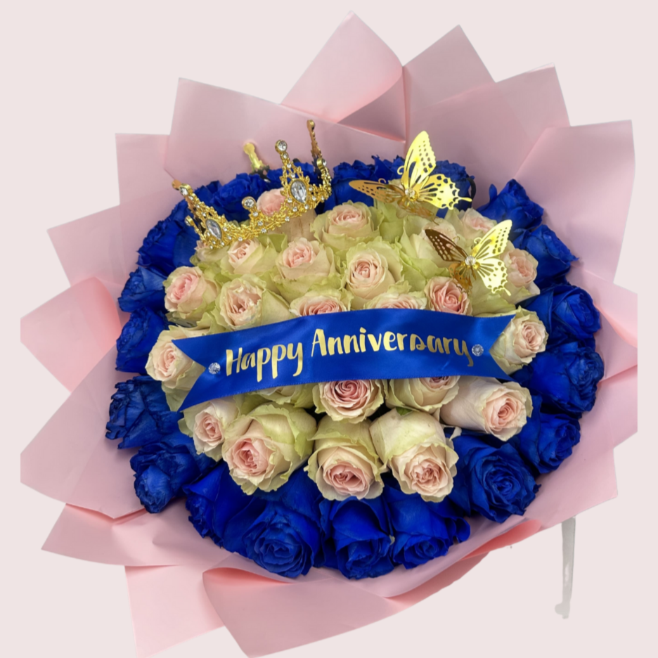 Mix Roses For Happy Anniversary
