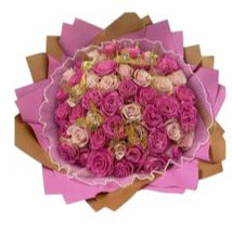 Pink 50 roses bouquet